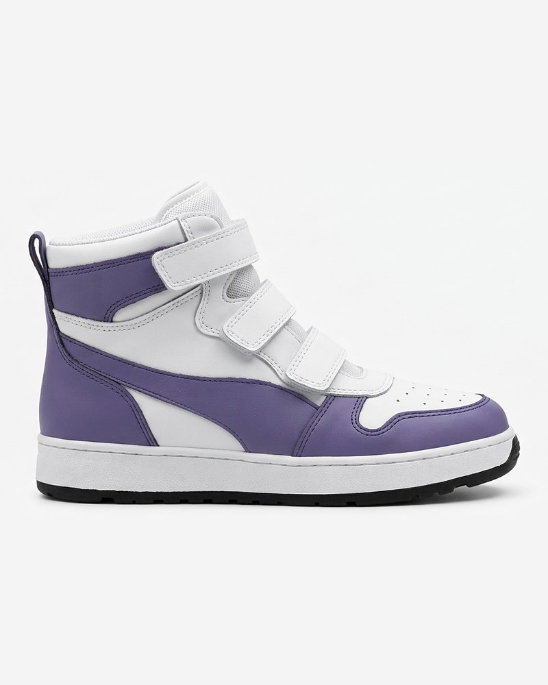 Chaussures orthopédiques montantes, blanc et bleu